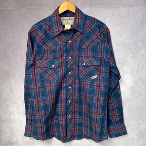 Wrancher By Wrangler Plaid Pearl Snap Button Down Shirt Men’s Medium